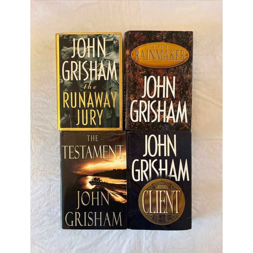 John Grisham Hardcover Book Lot The Runaway Jury The Rainmaker Testament Client
